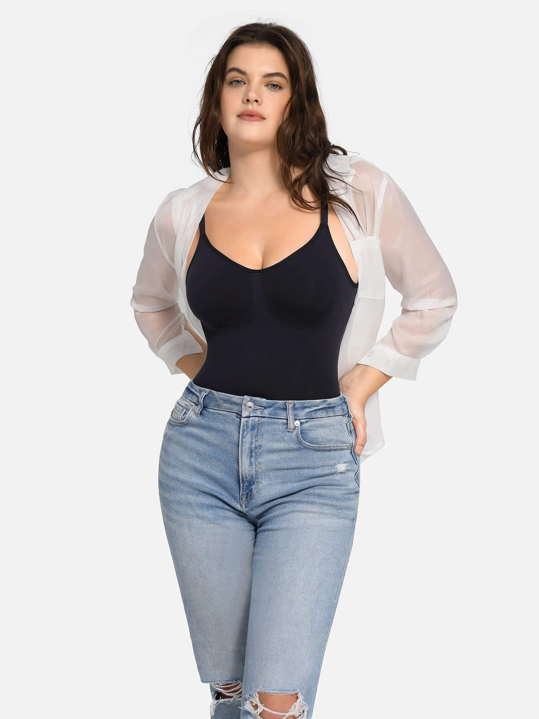 Feelingirl Body Sculpt Backless Seamless Shapewear Bodysuit