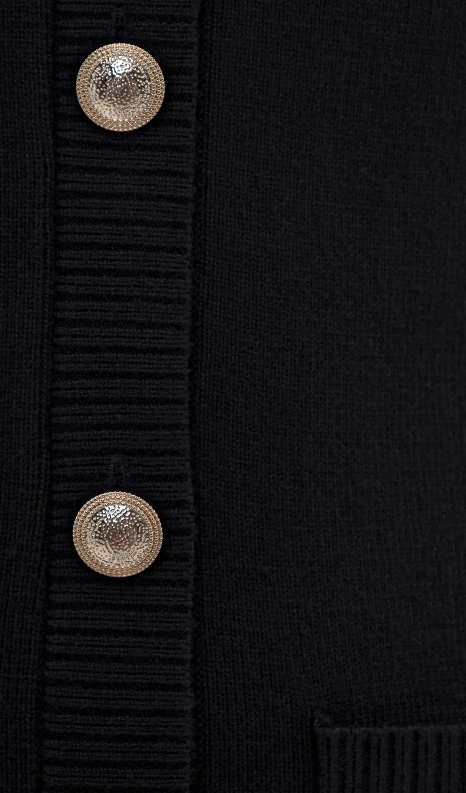 Flared Sleeves Knitted Mini Dress-Black