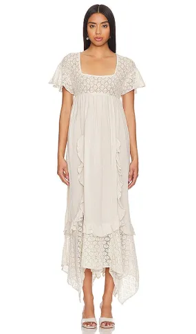 Free People Bring The Romance Midi Dress in Cream