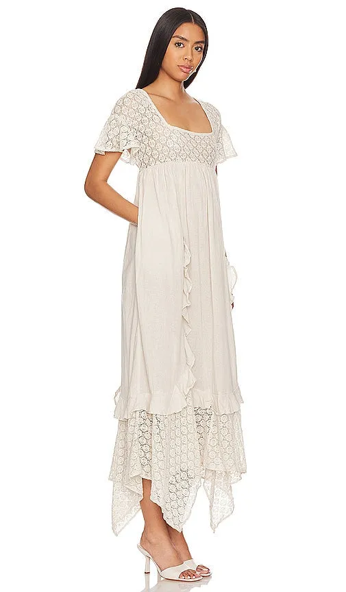 Free People Bring The Romance Midi Dress in Cream