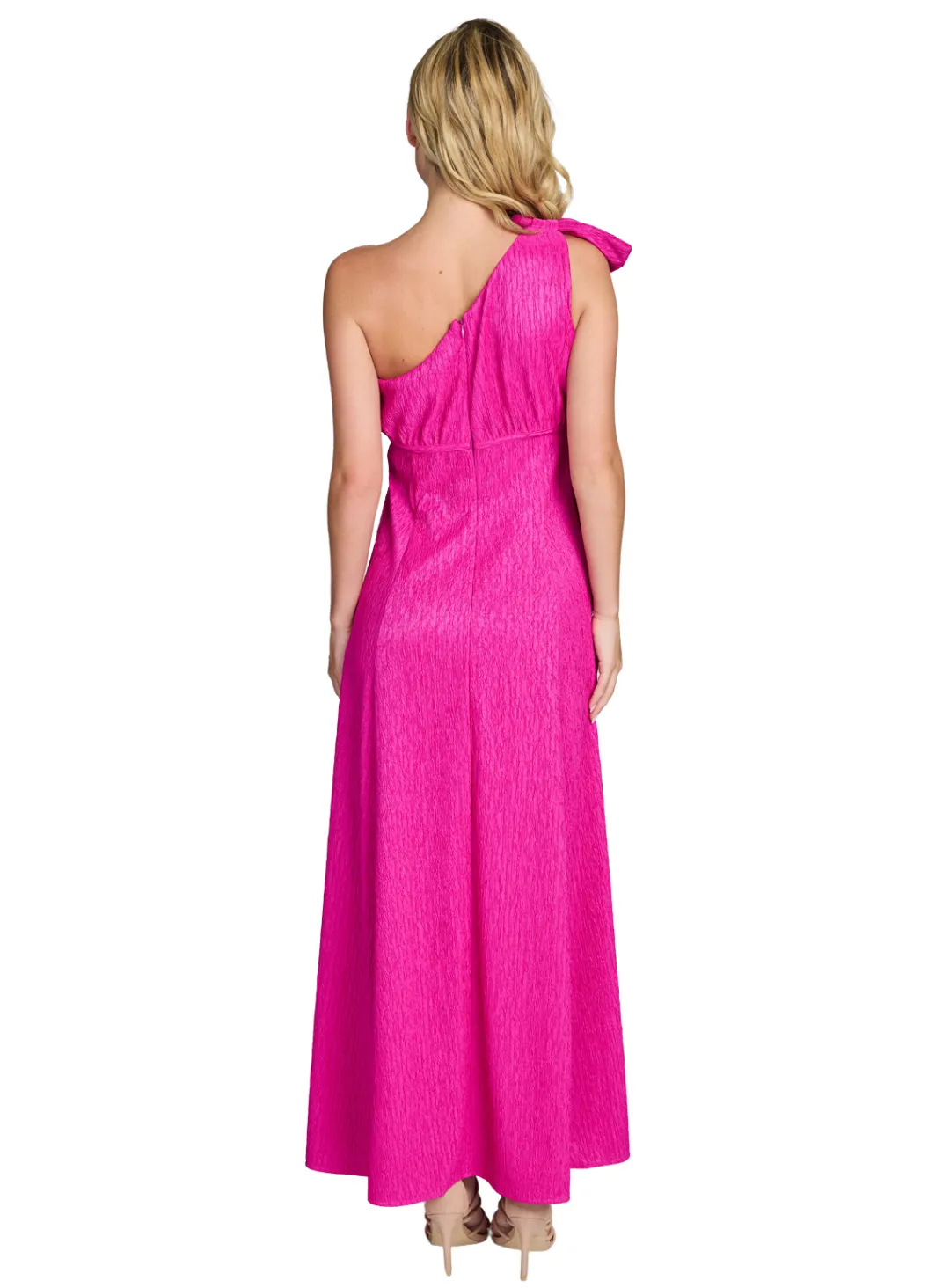 Fuchsia Maddie Bow Midi Dress