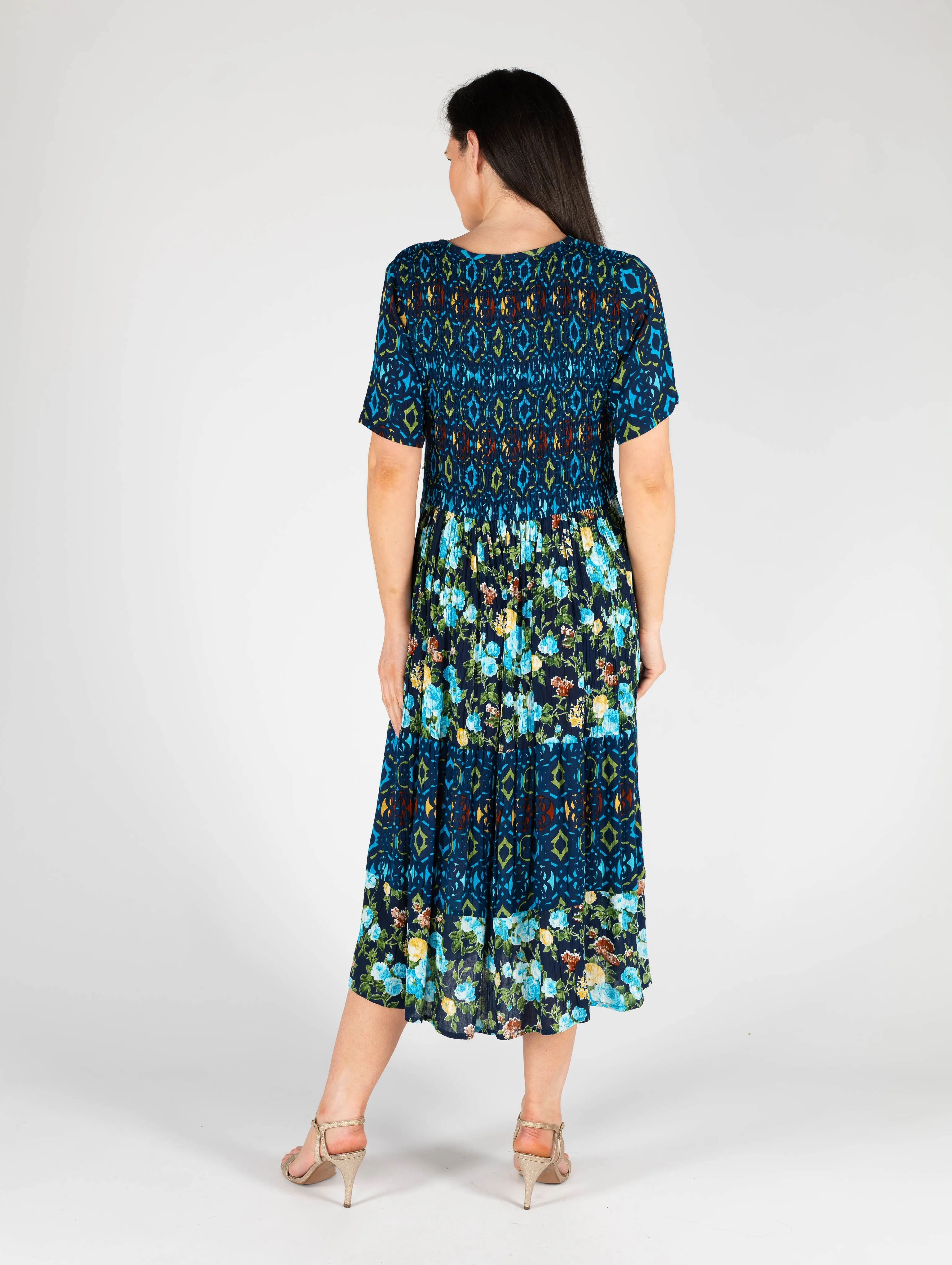 Geo Print Dress - D28366 - Navy