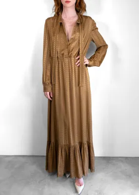 Gucci Silk Logo Midi Dress