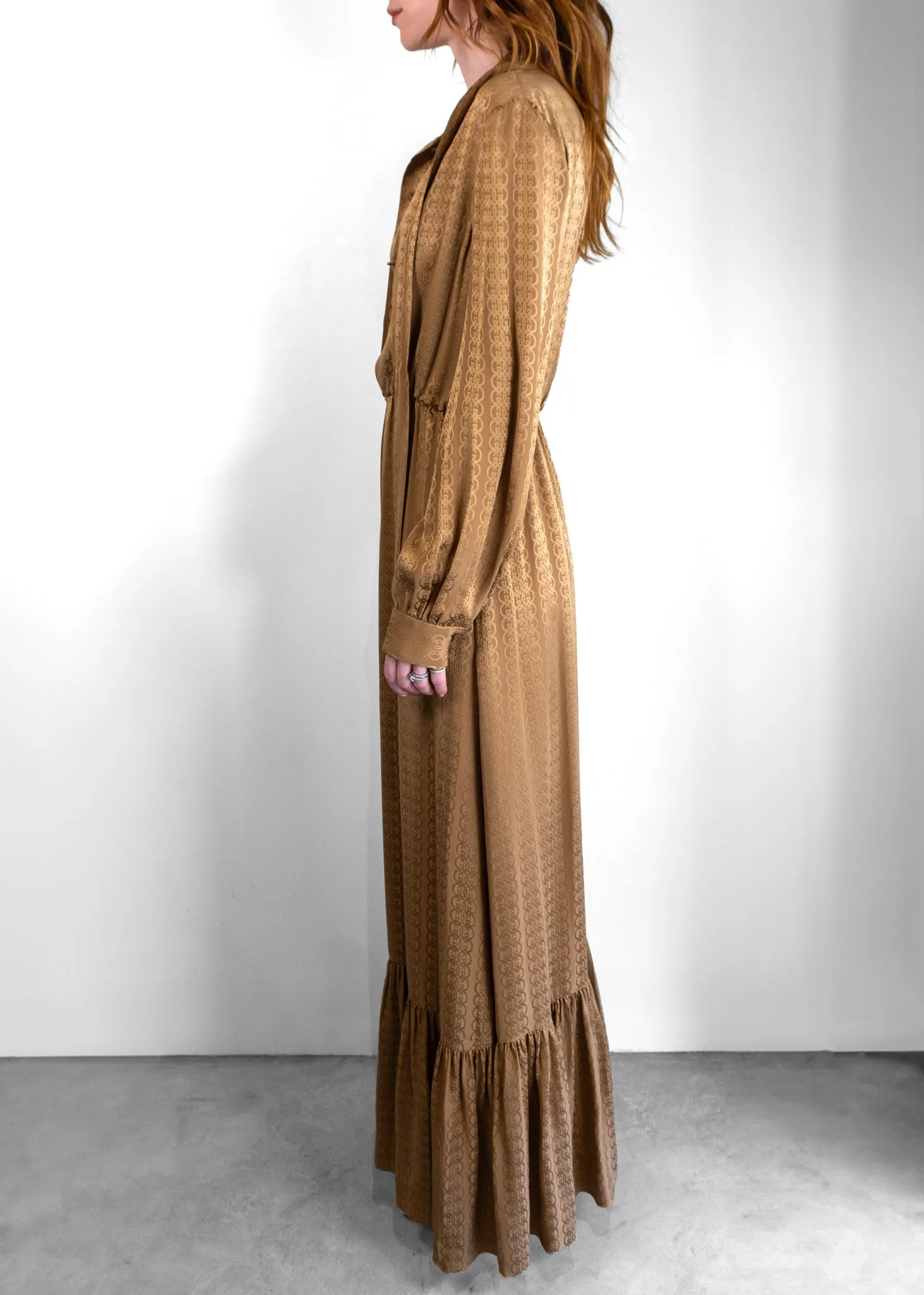 Gucci Silk Logo Midi Dress