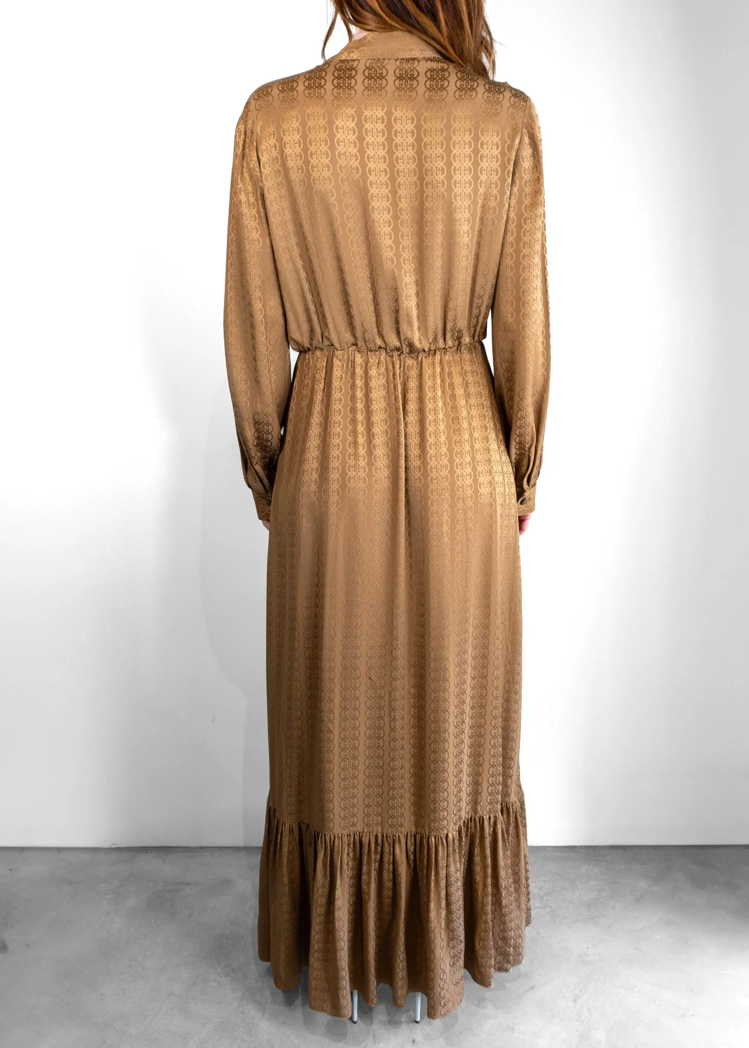 Gucci Silk Logo Midi Dress