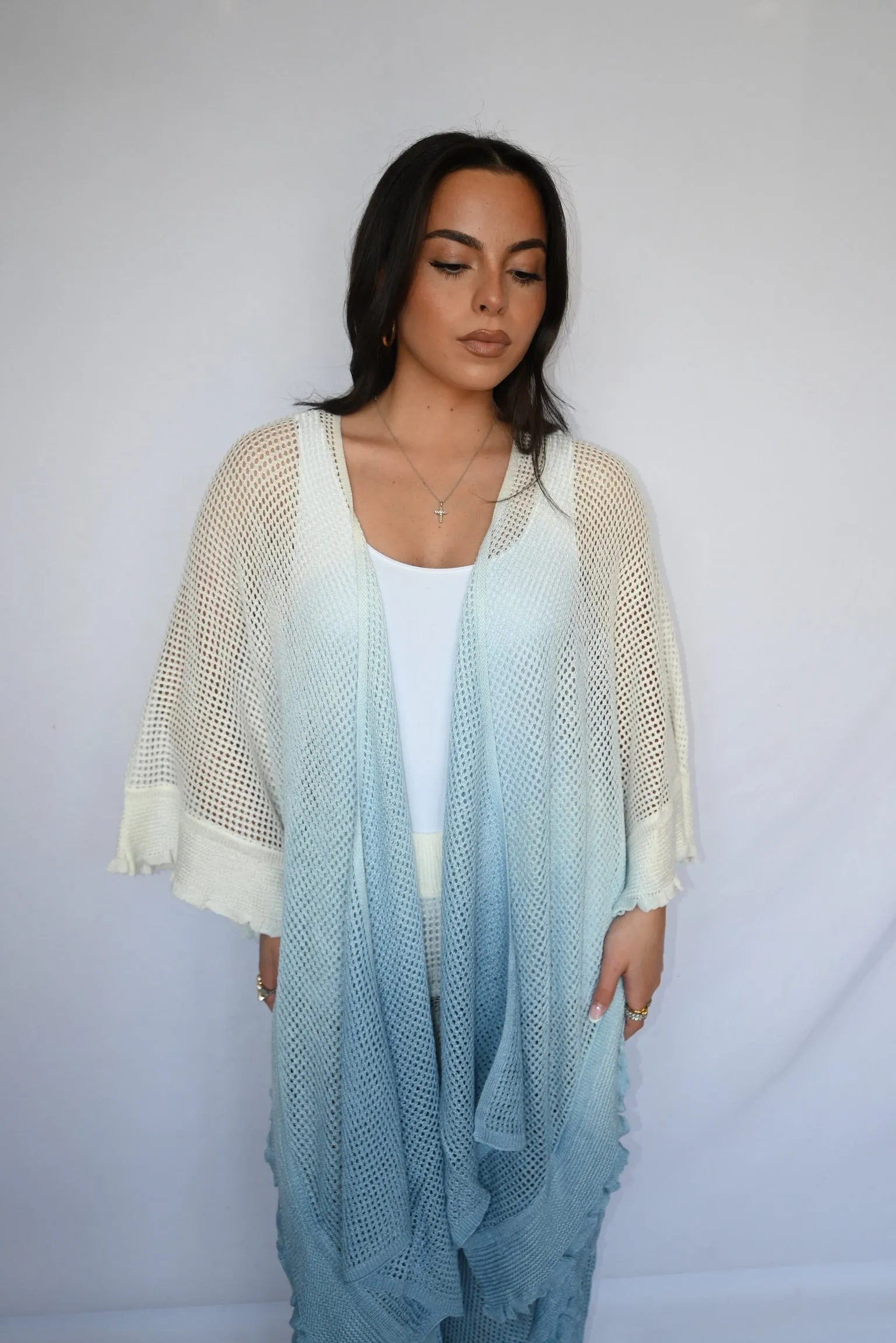 Island Dip Dye Knit Kimono
