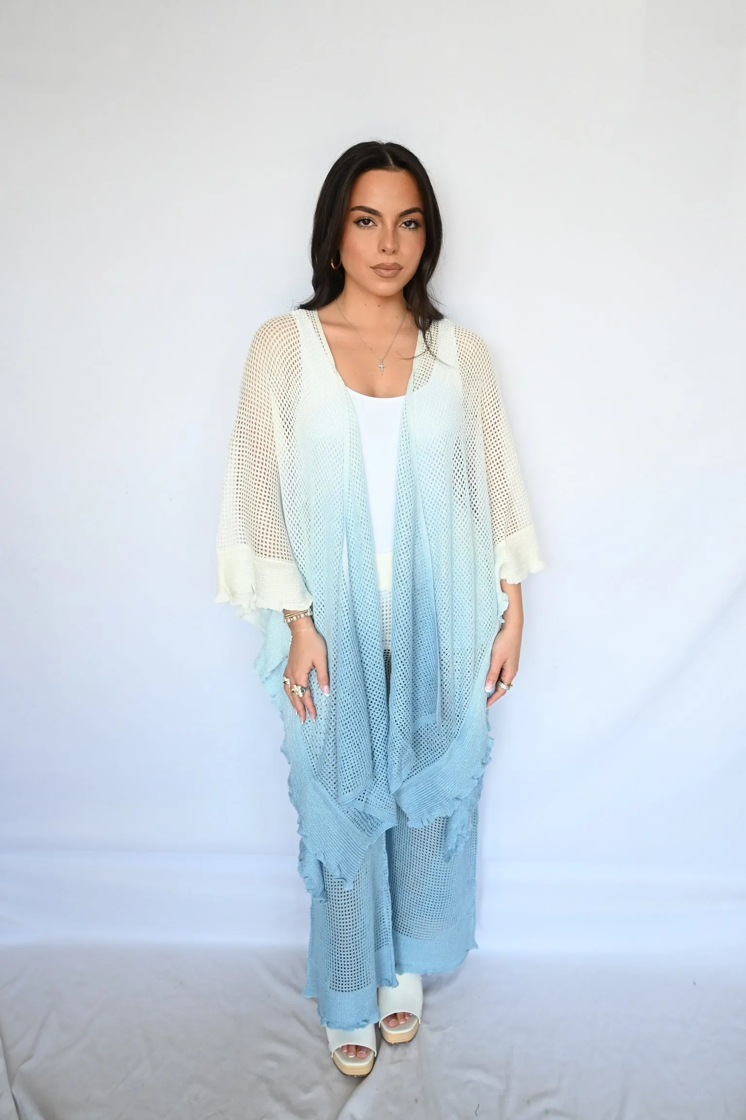 Island Dip Dye Knit Kimono