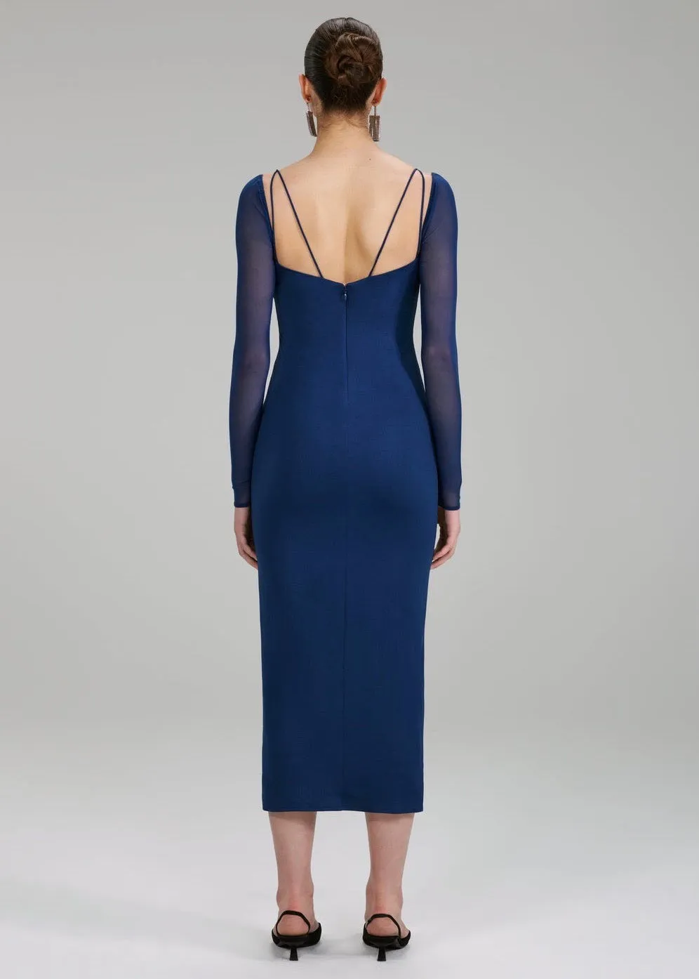 Jersey Crepe Midi Dress (Dark Blue)