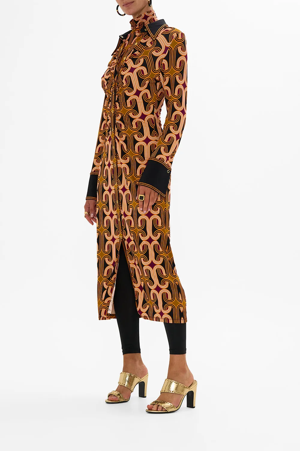 JERSEY MIDI SHIRT DRESS ONE NIGHT IN DE WALLEN