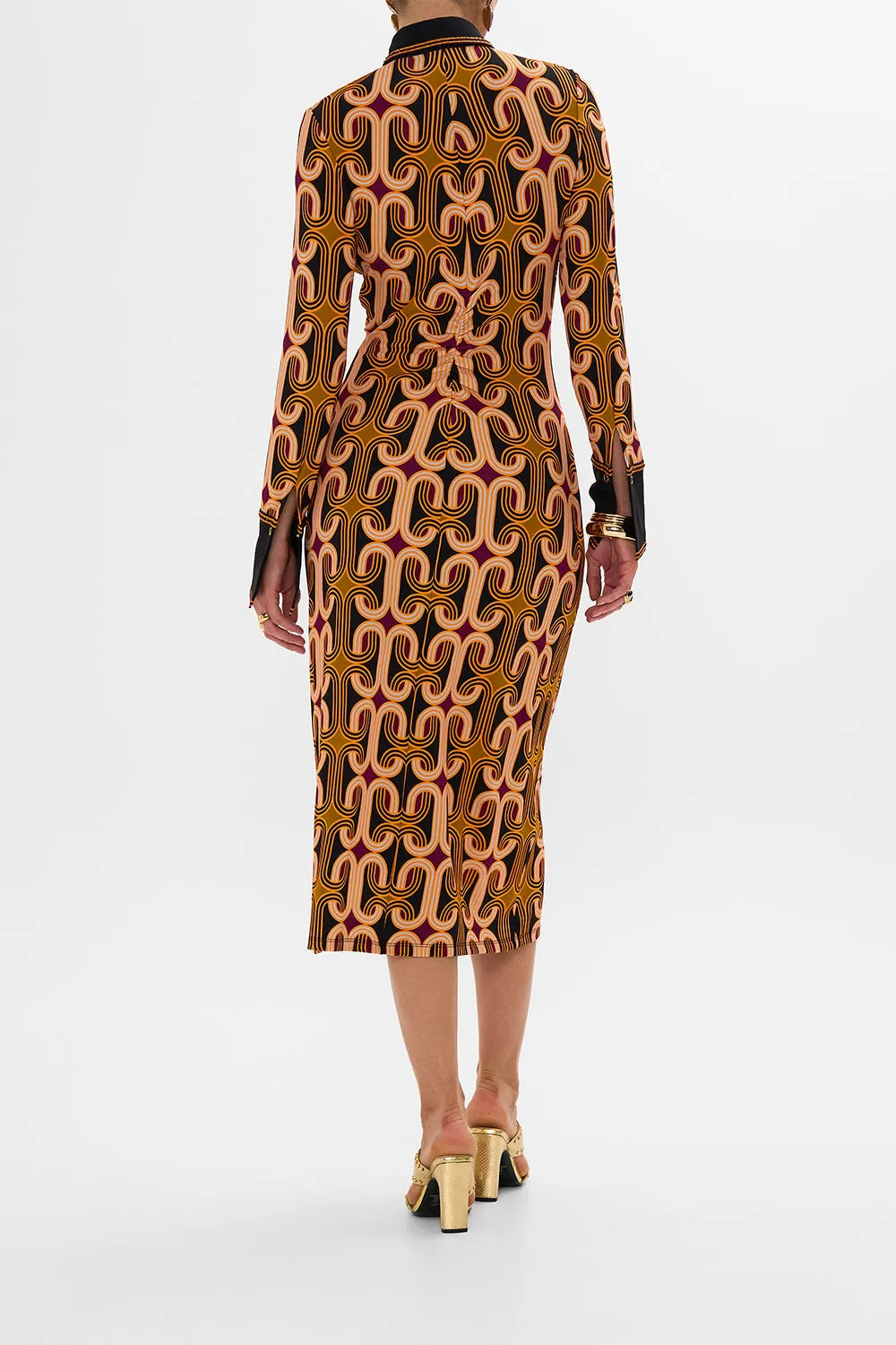 JERSEY MIDI SHIRT DRESS ONE NIGHT IN DE WALLEN