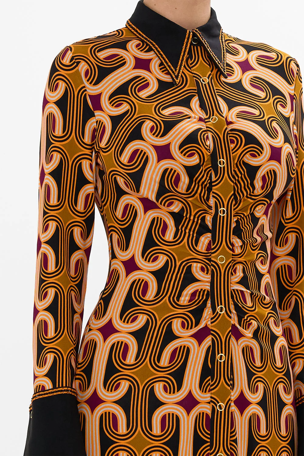 JERSEY MIDI SHIRT DRESS ONE NIGHT IN DE WALLEN
