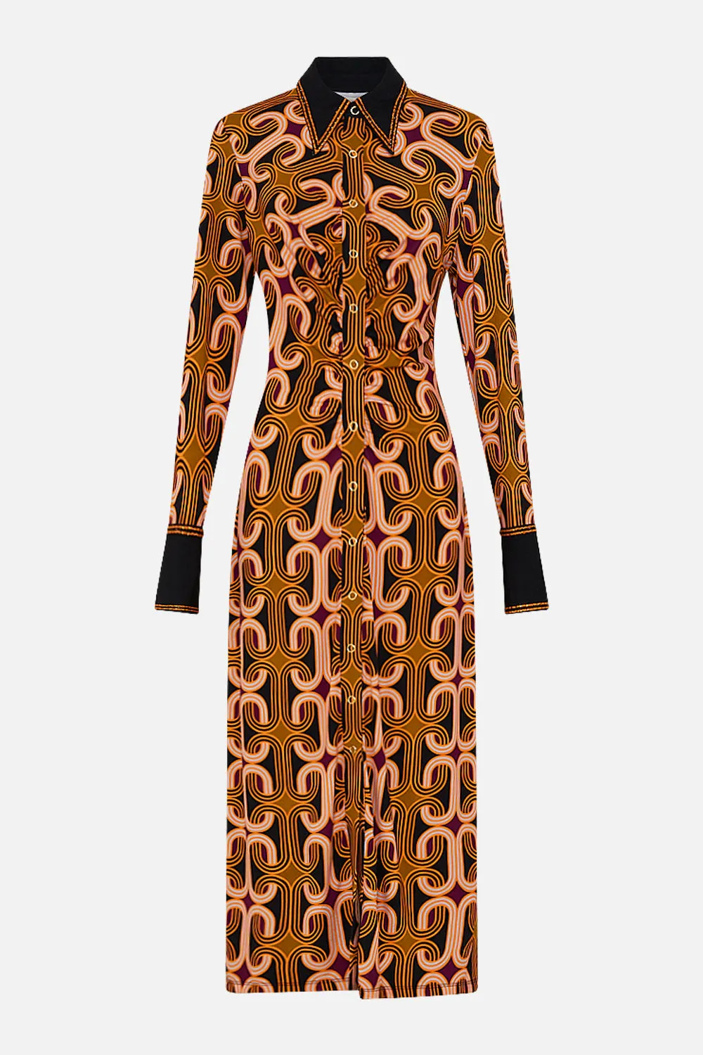 JERSEY MIDI SHIRT DRESS ONE NIGHT IN DE WALLEN