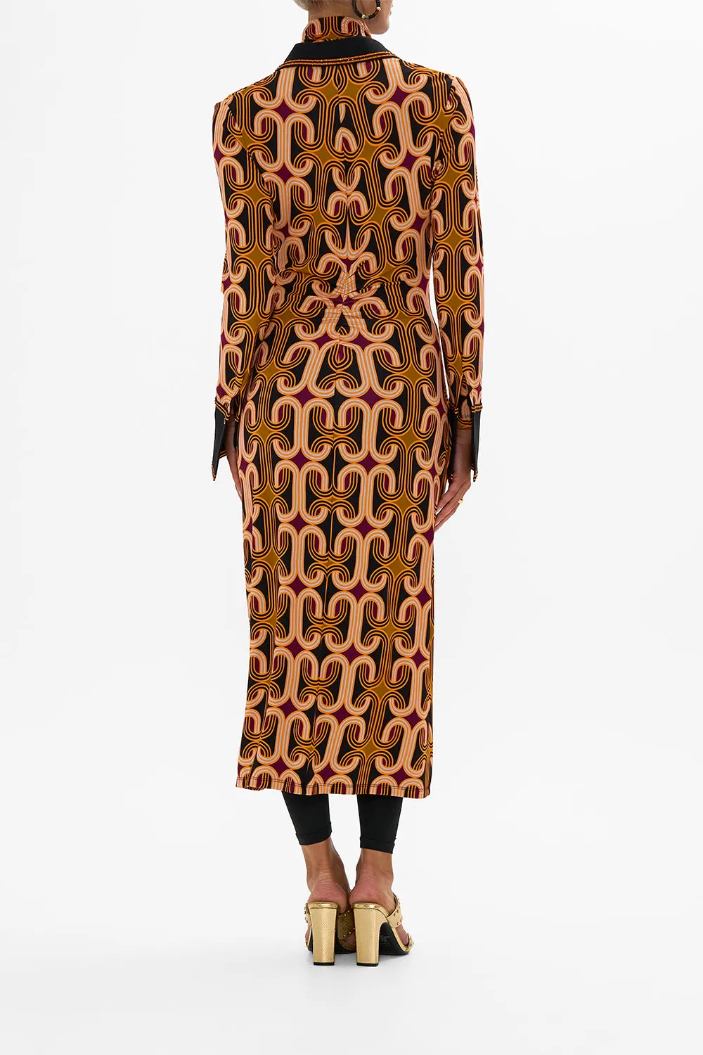 JERSEY MIDI SHIRT DRESS ONE NIGHT IN DE WALLEN