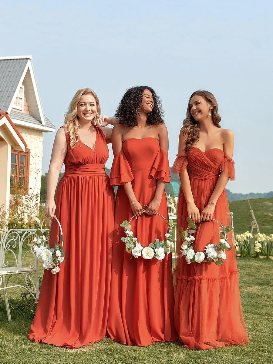 Jess | Off-Shoulder Sweetheart Double Layer Pleated Bridesmaid Dress