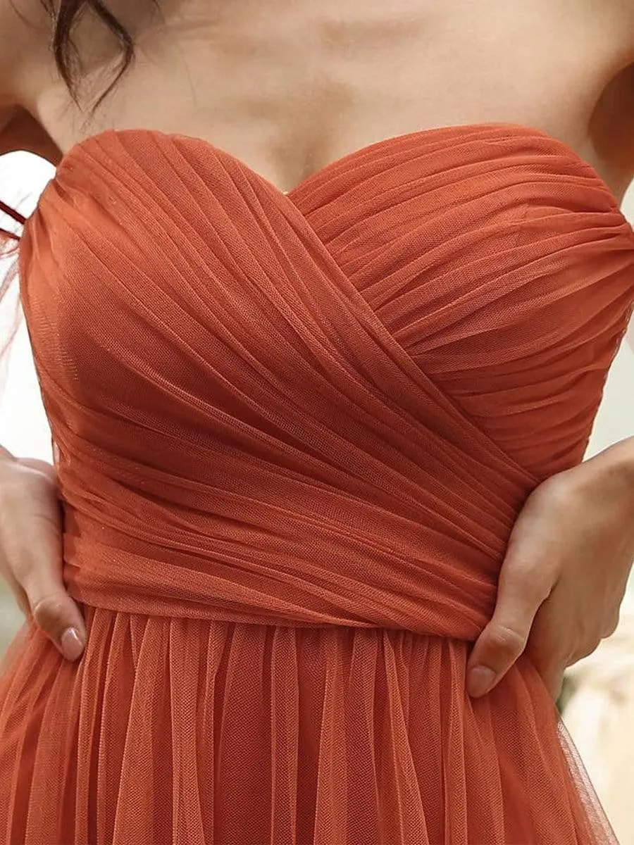 Jess | Off-Shoulder Sweetheart Double Layer Pleated Bridesmaid Dress