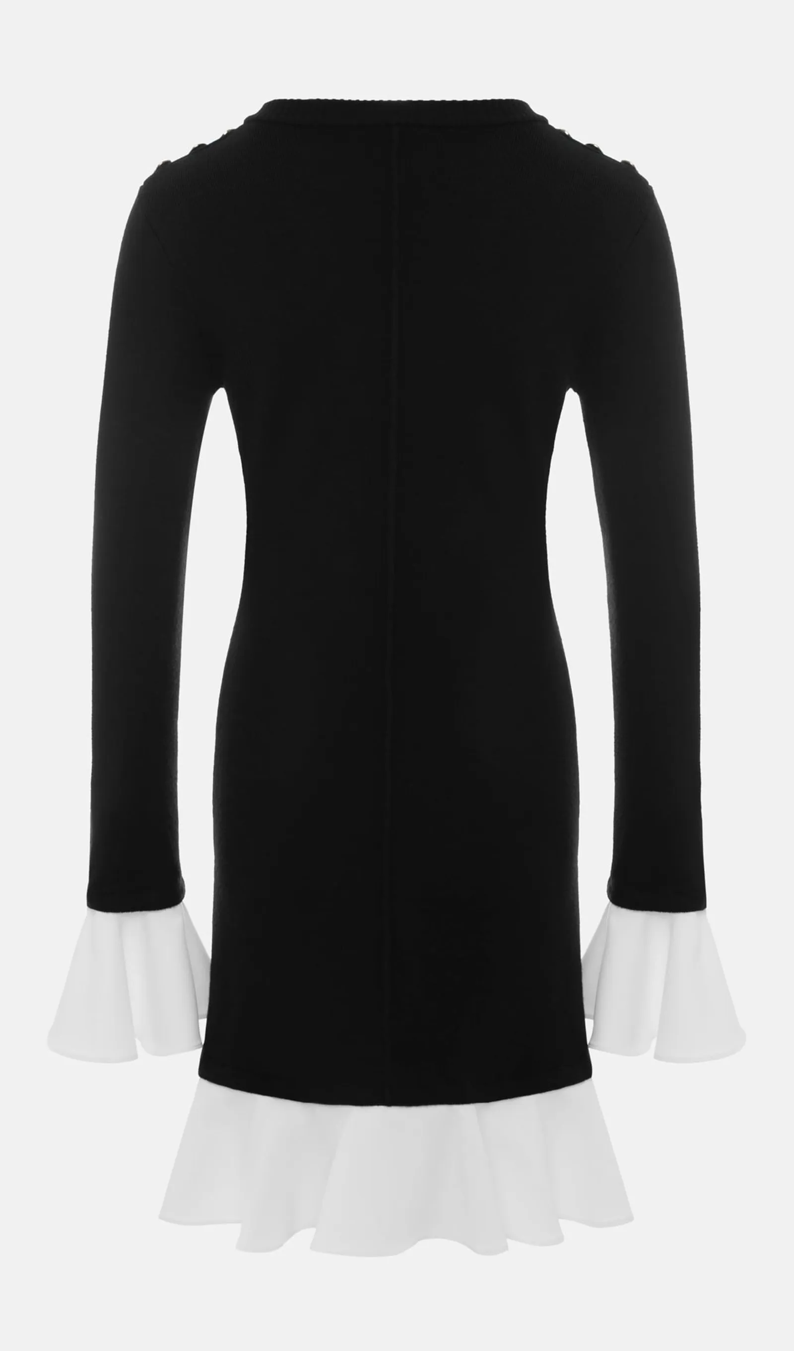 Knitted Contrasting Flounces Mini Dress
