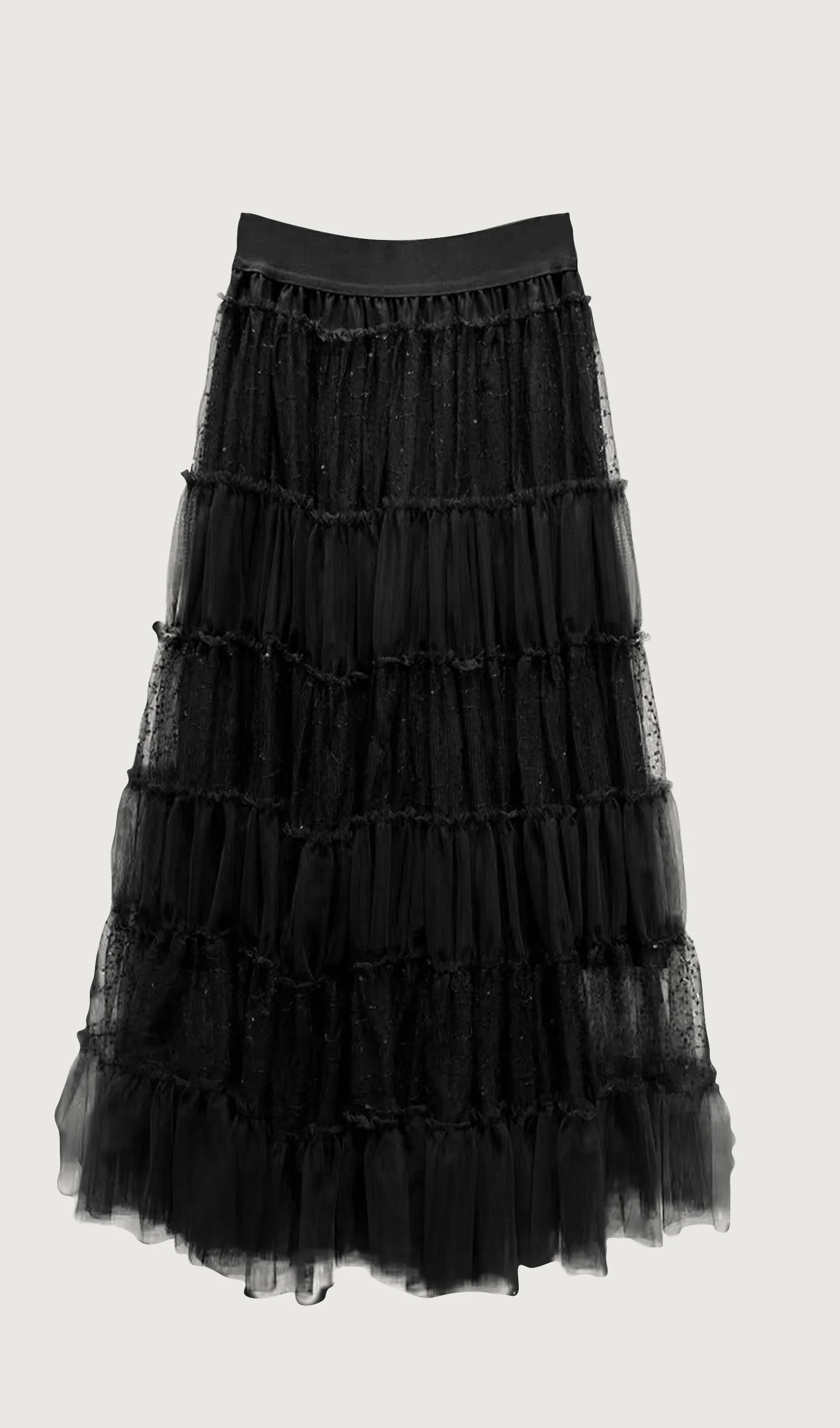 Lace Pleated Panel Skirt
