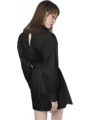 Lace-Up Shirt Homecoming Dress