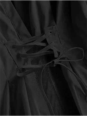 Lace-Up Shirt Homecoming Dress