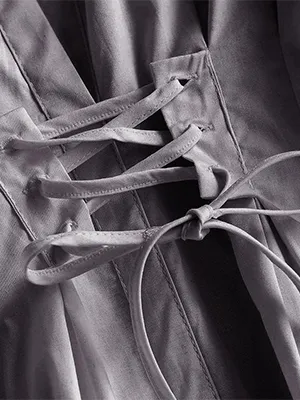 Lace-Up Shirt Homecoming Dress