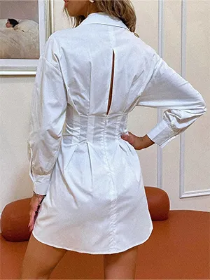 Lace-Up Shirt Homecoming Dress