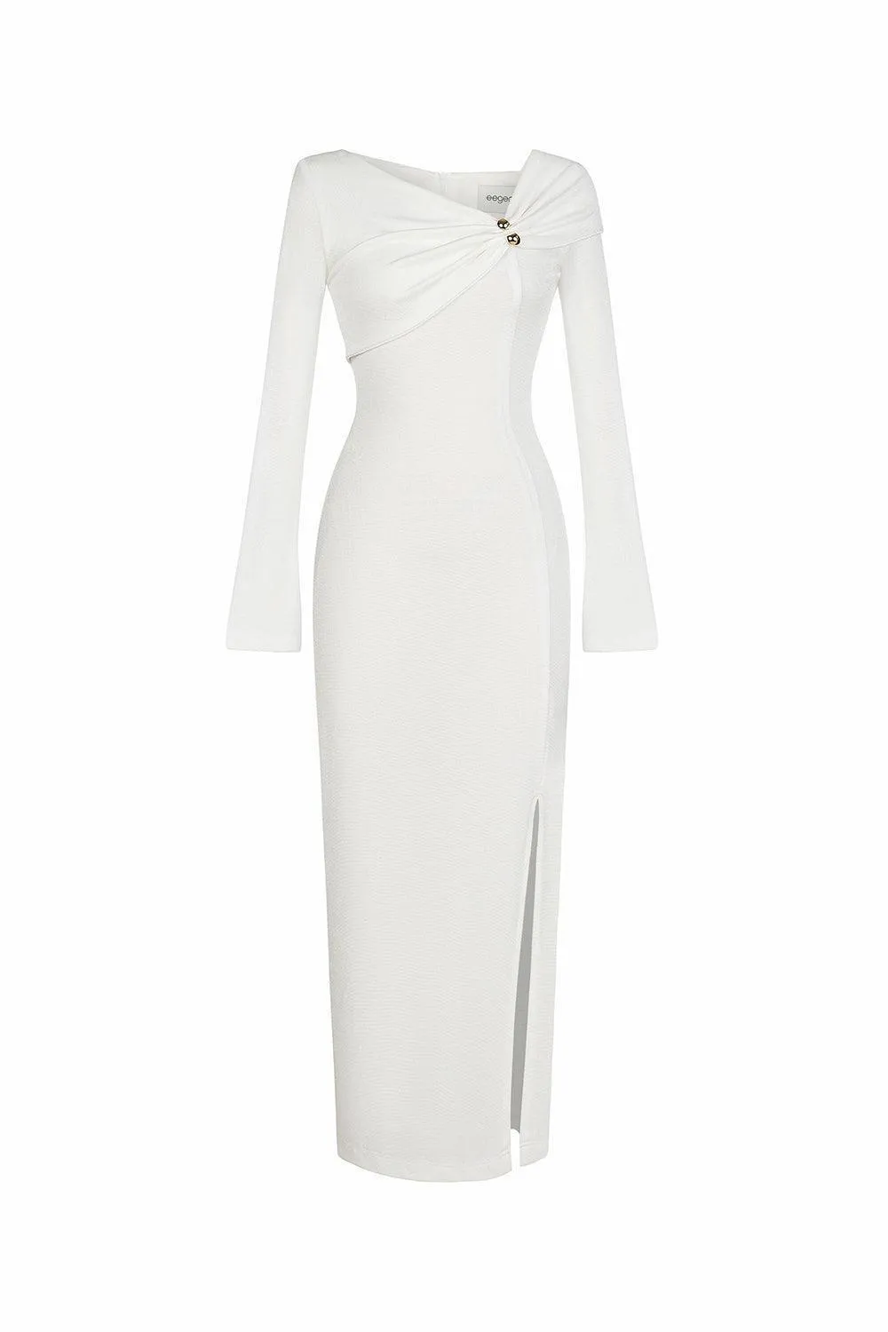 Laly Sheath Side Slit Spandex Ankle Length Dress