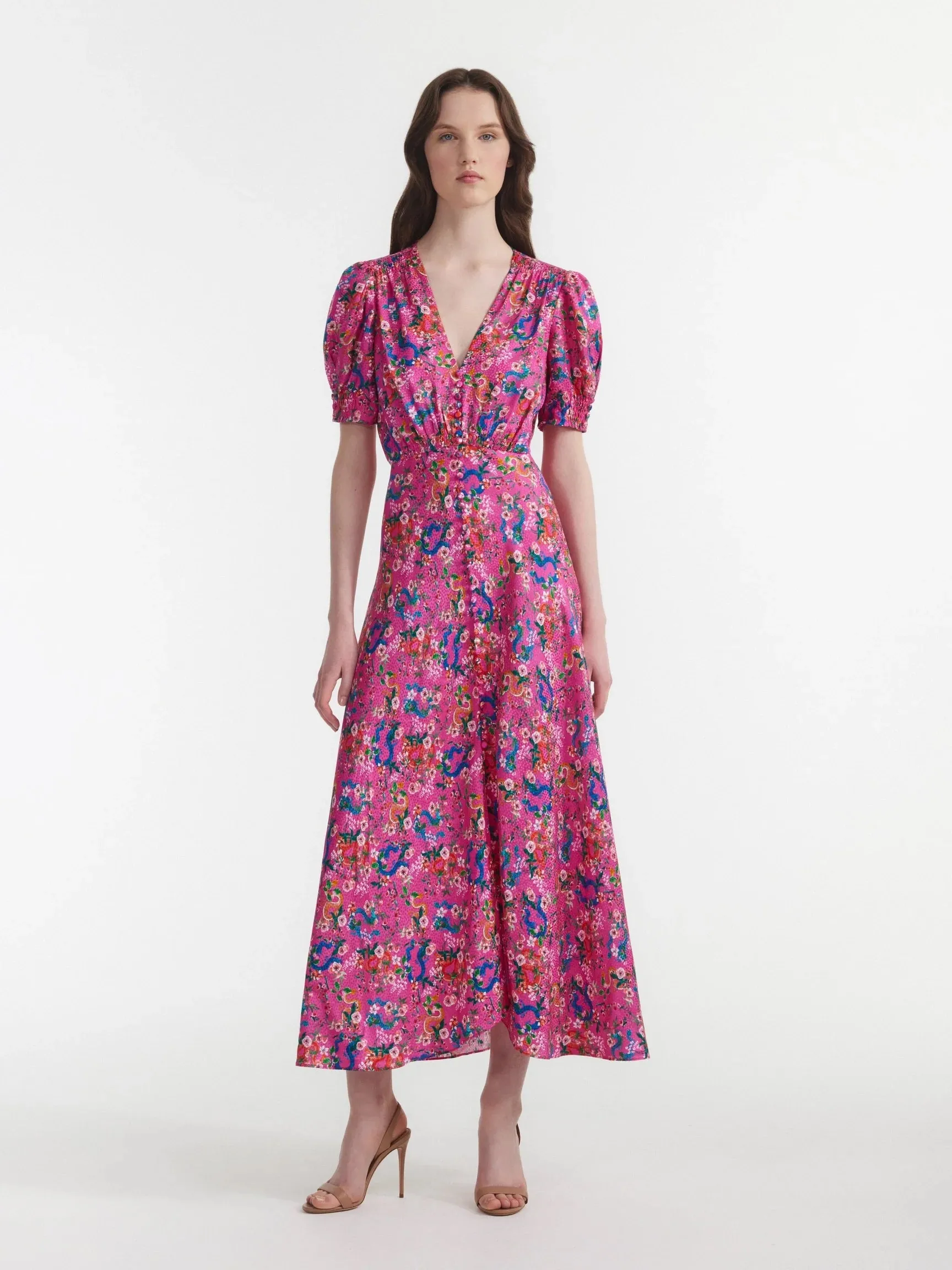 Lea Long Dress in Blossom Hidden Dragon