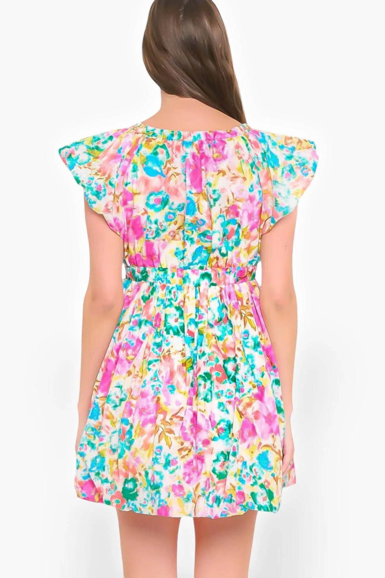 Meet Me in Santorini Aegean Garden Short Dress