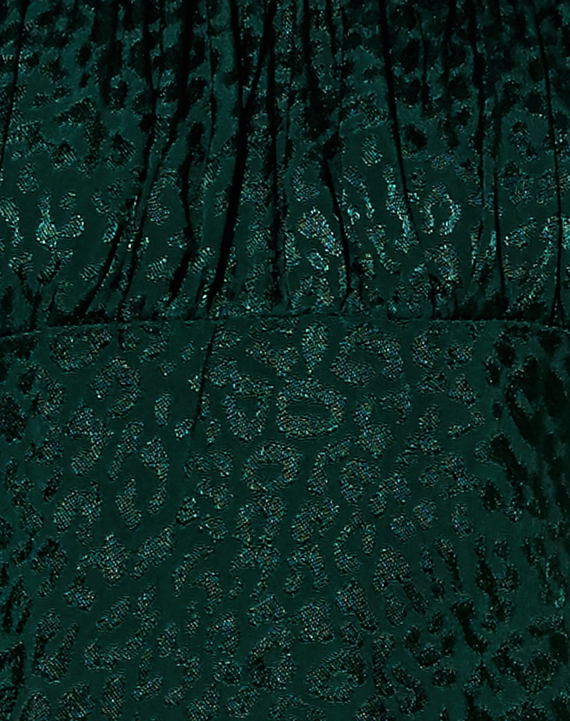 Menta Mini Dress in Satin Cheetah Forest Green