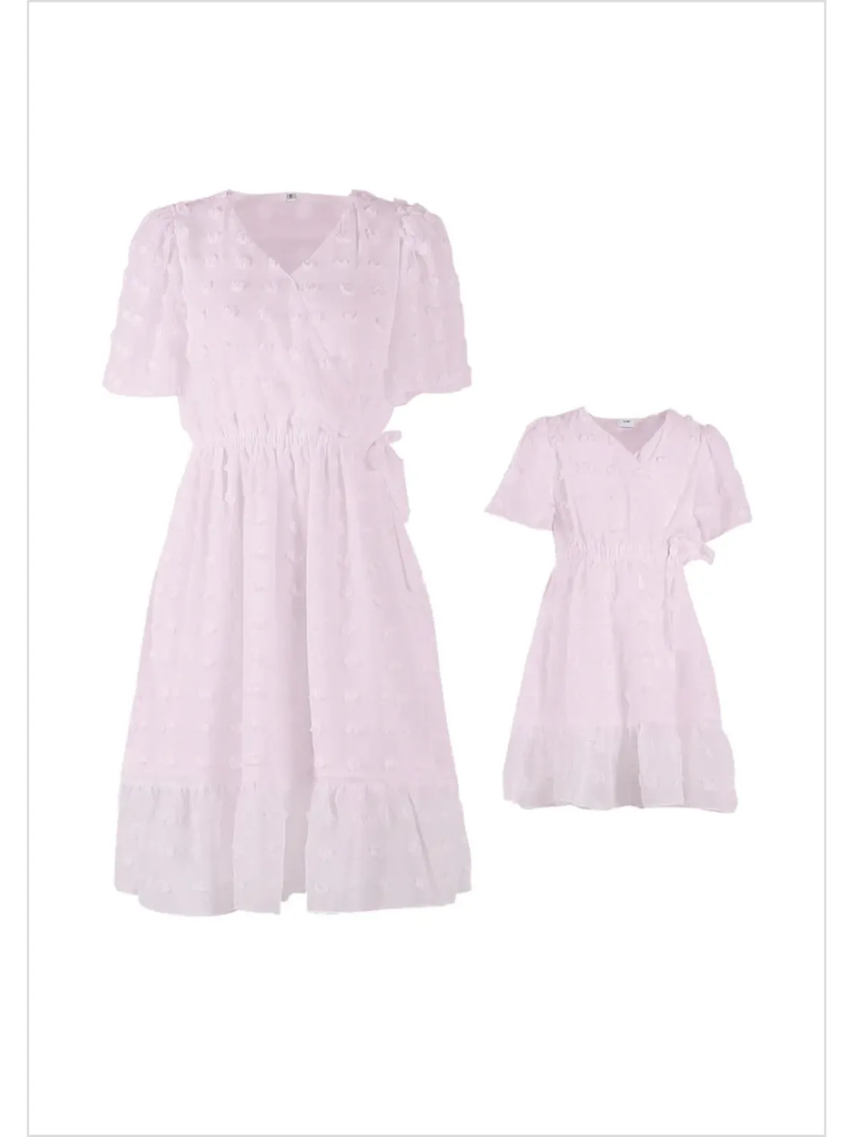Mommy And Me Pom Pom Bubble Chiffon Dress