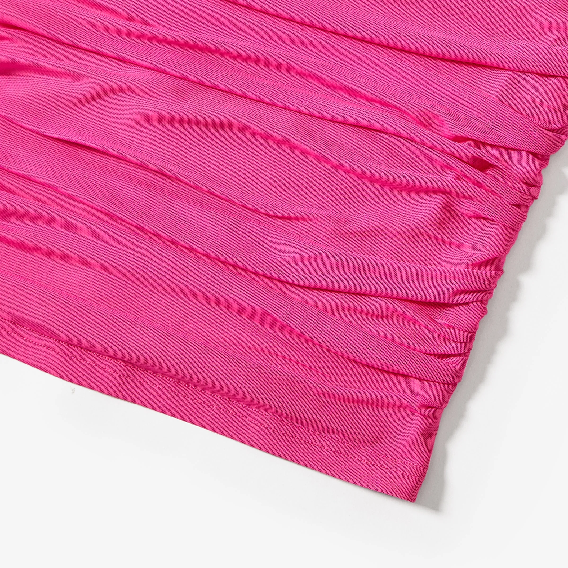 Mommy and Me Rose Pink Ruched Bodycon Strap Dresses