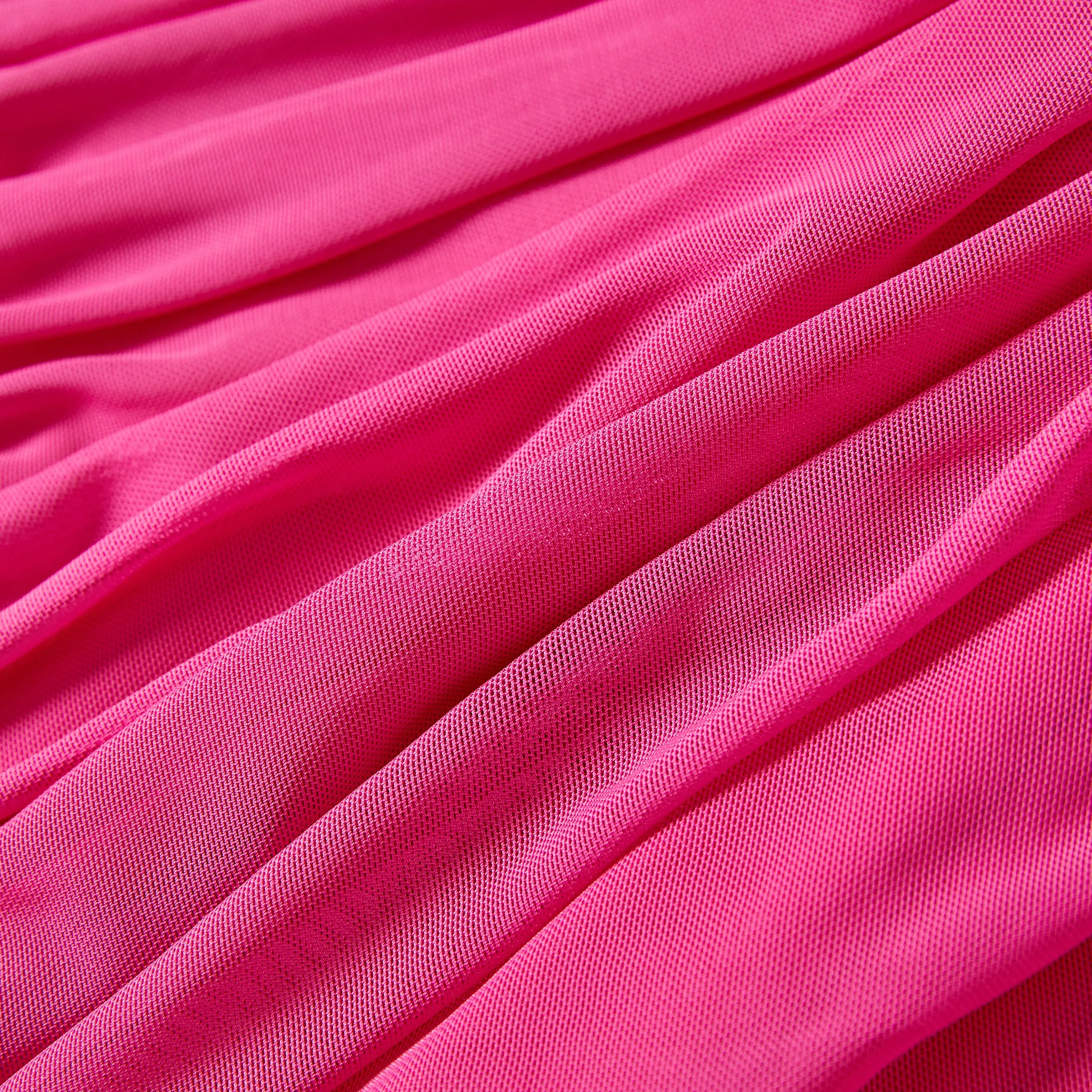Mommy and Me Rose Pink Ruched Bodycon Strap Dresses