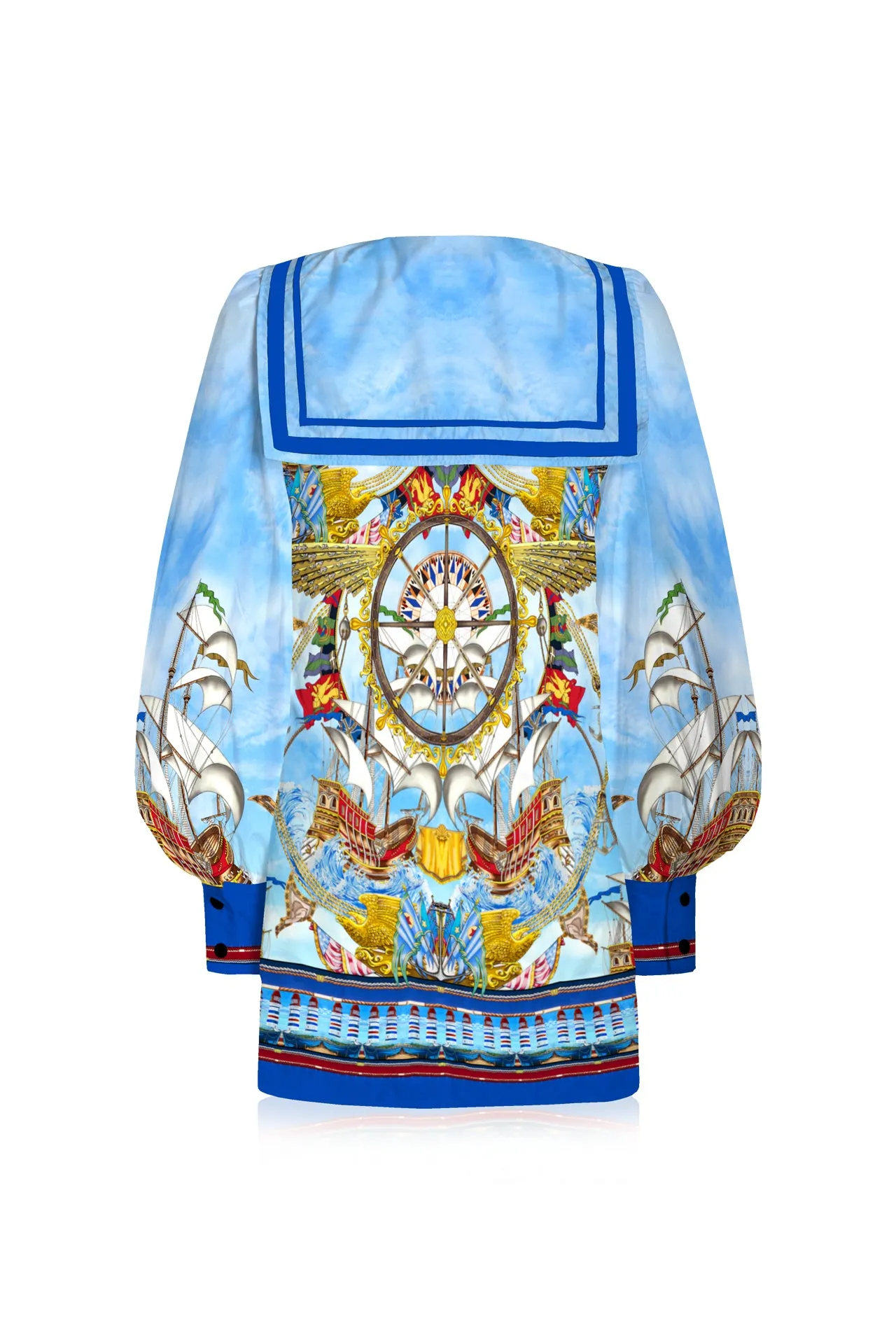 Nautical Flair Print Mini Dress