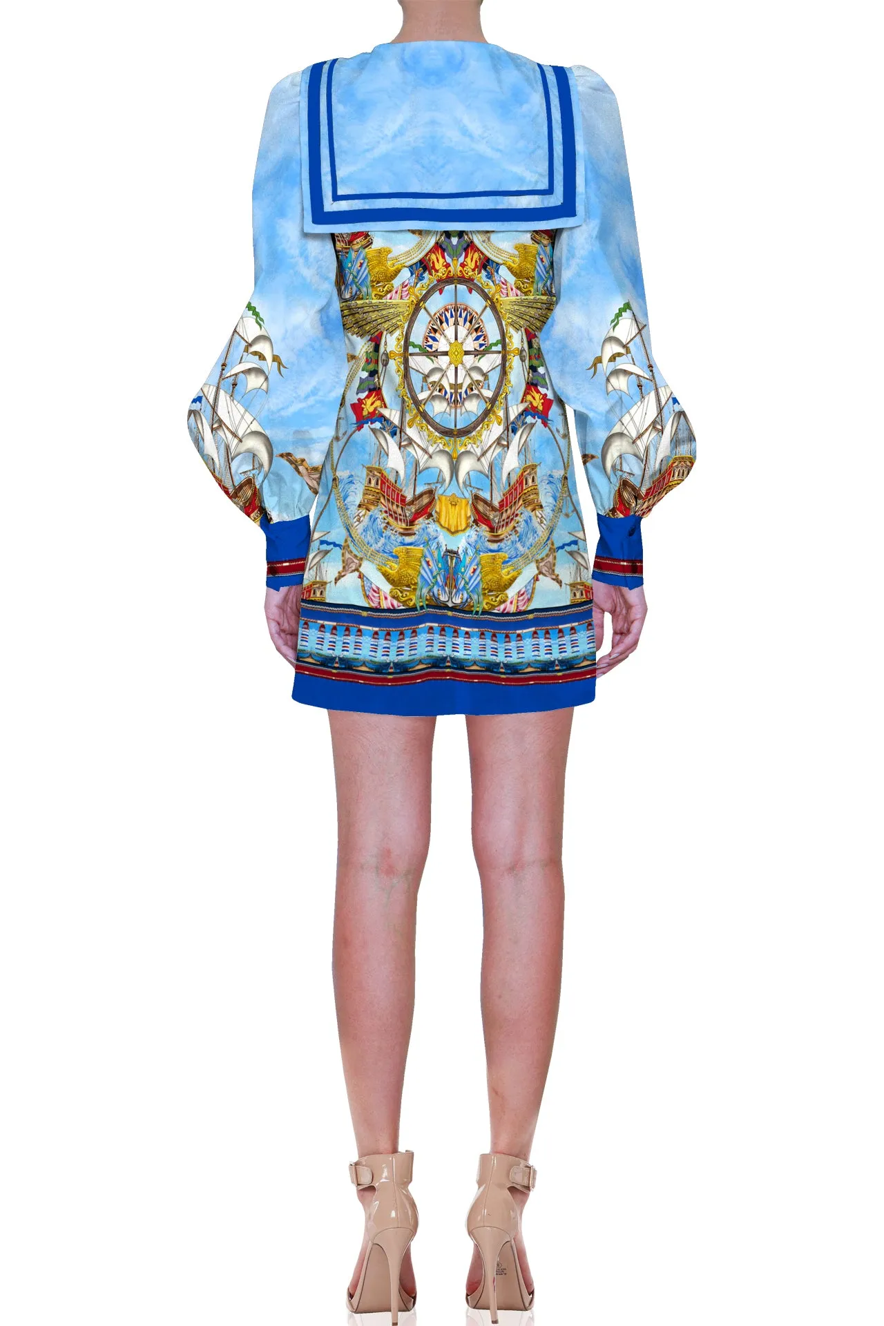 Nautical Flair Print Mini Dress