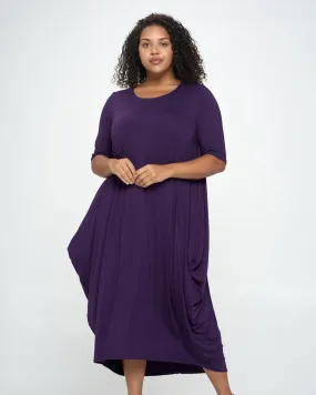 Nevaeh Midi Dress | Dark Eggplant