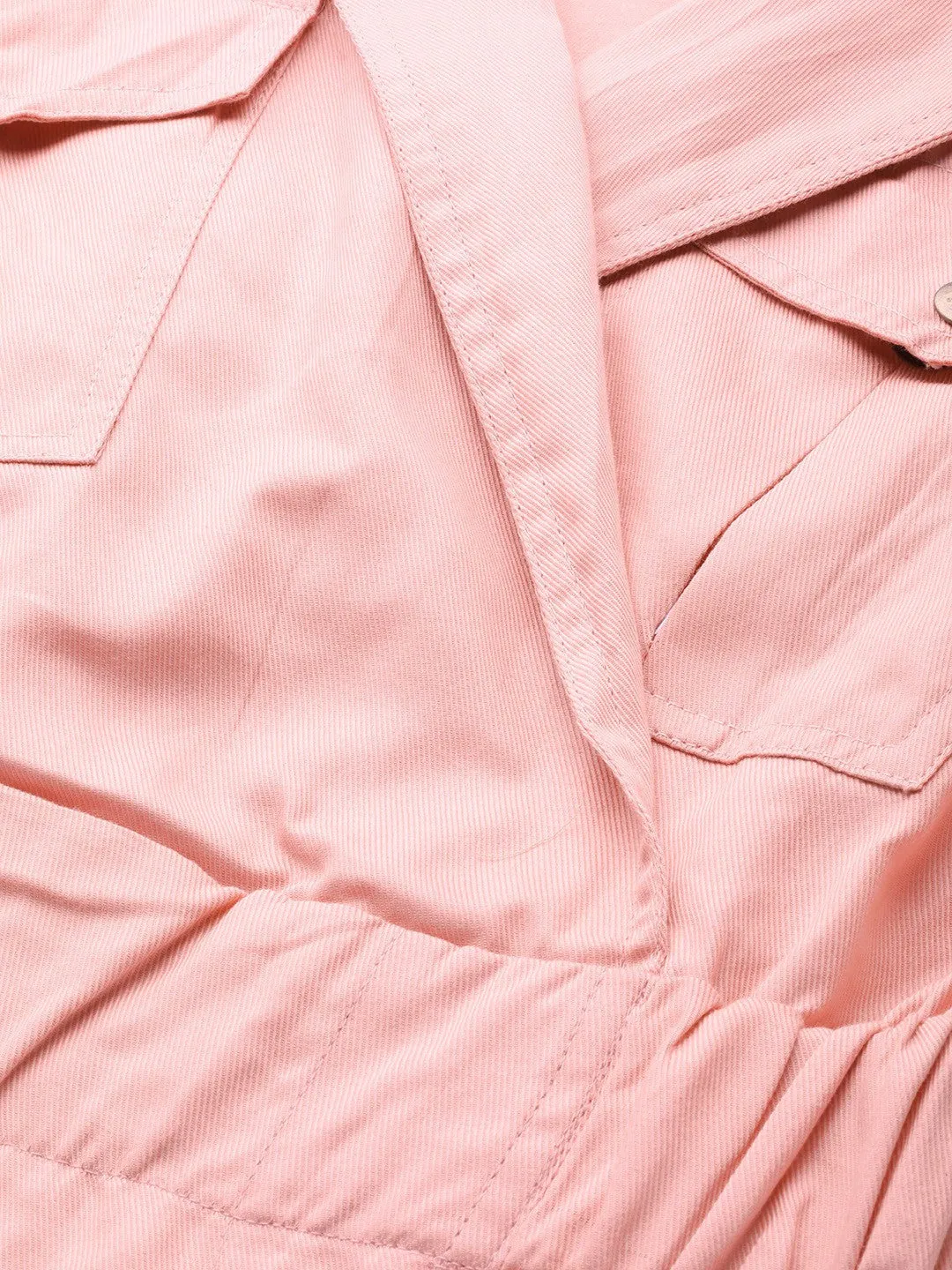 Pluss Pretty Pink Solid Ruched Dress