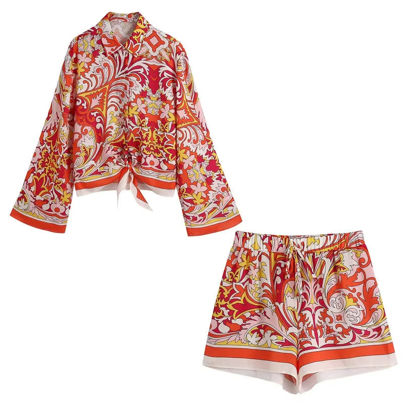 Printed Shirt & Shorts Co-ord Set