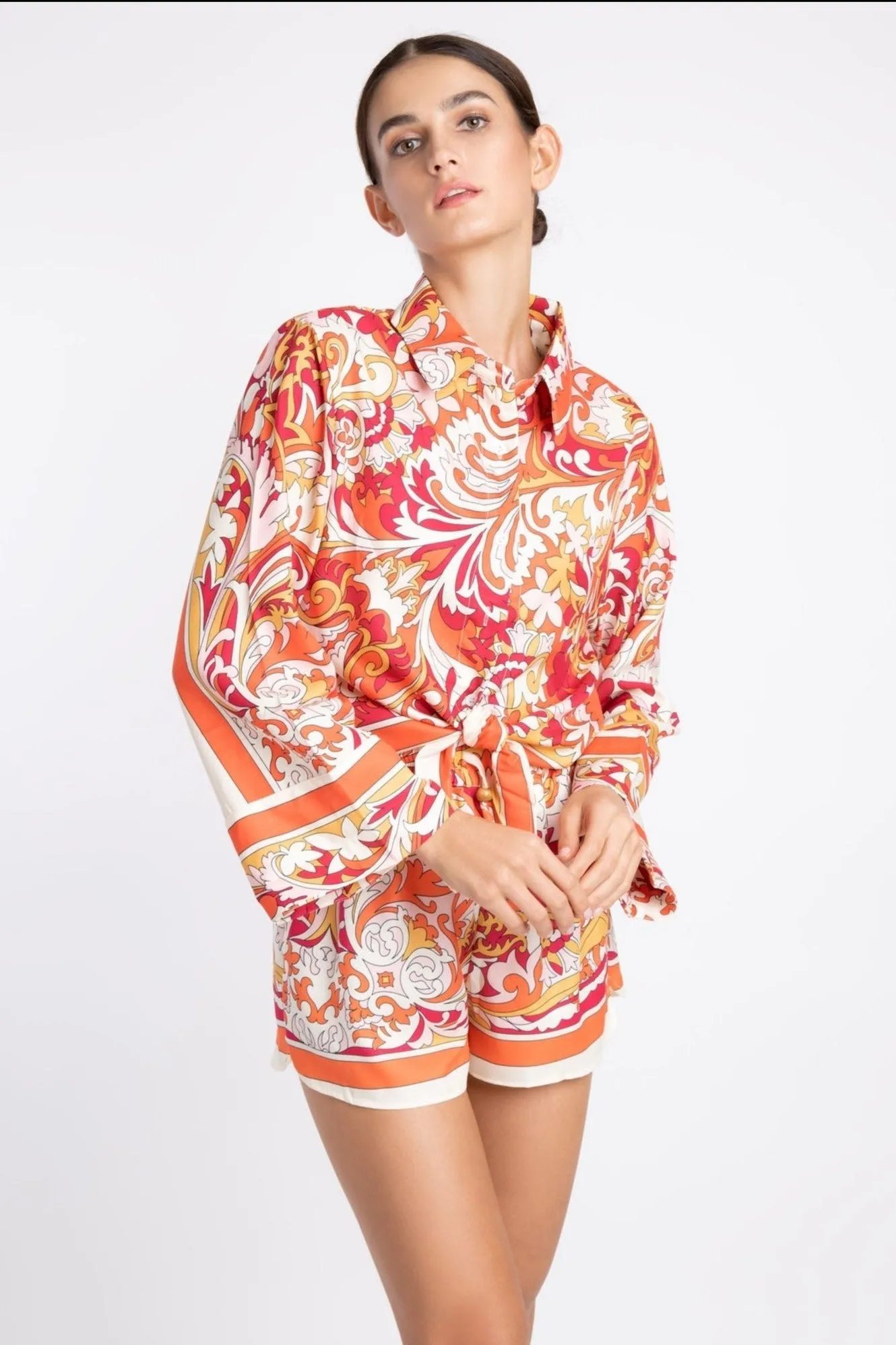 Printed Shirt & Shorts Co-ord Set