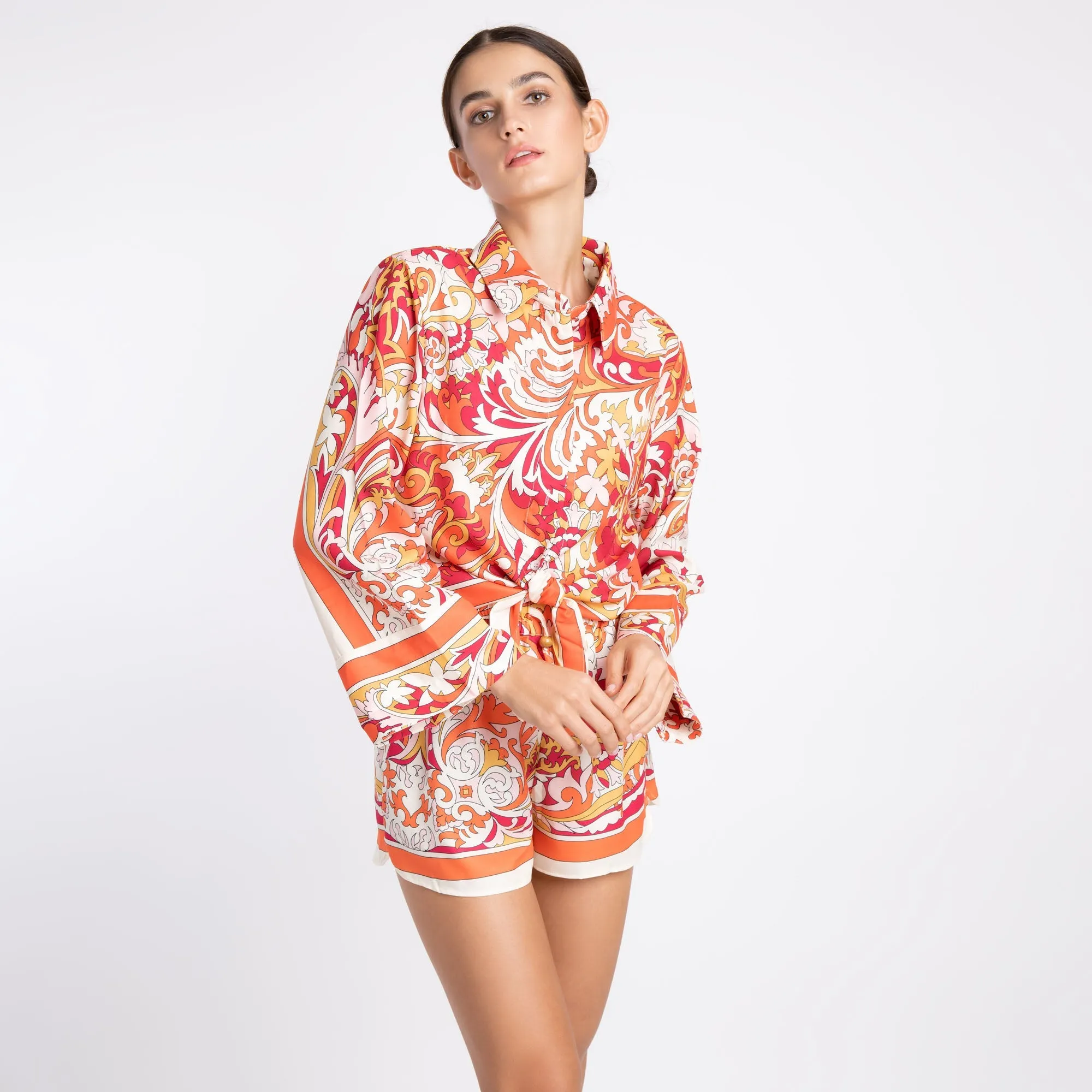 Printed Shirt & Shorts Co-ord Set