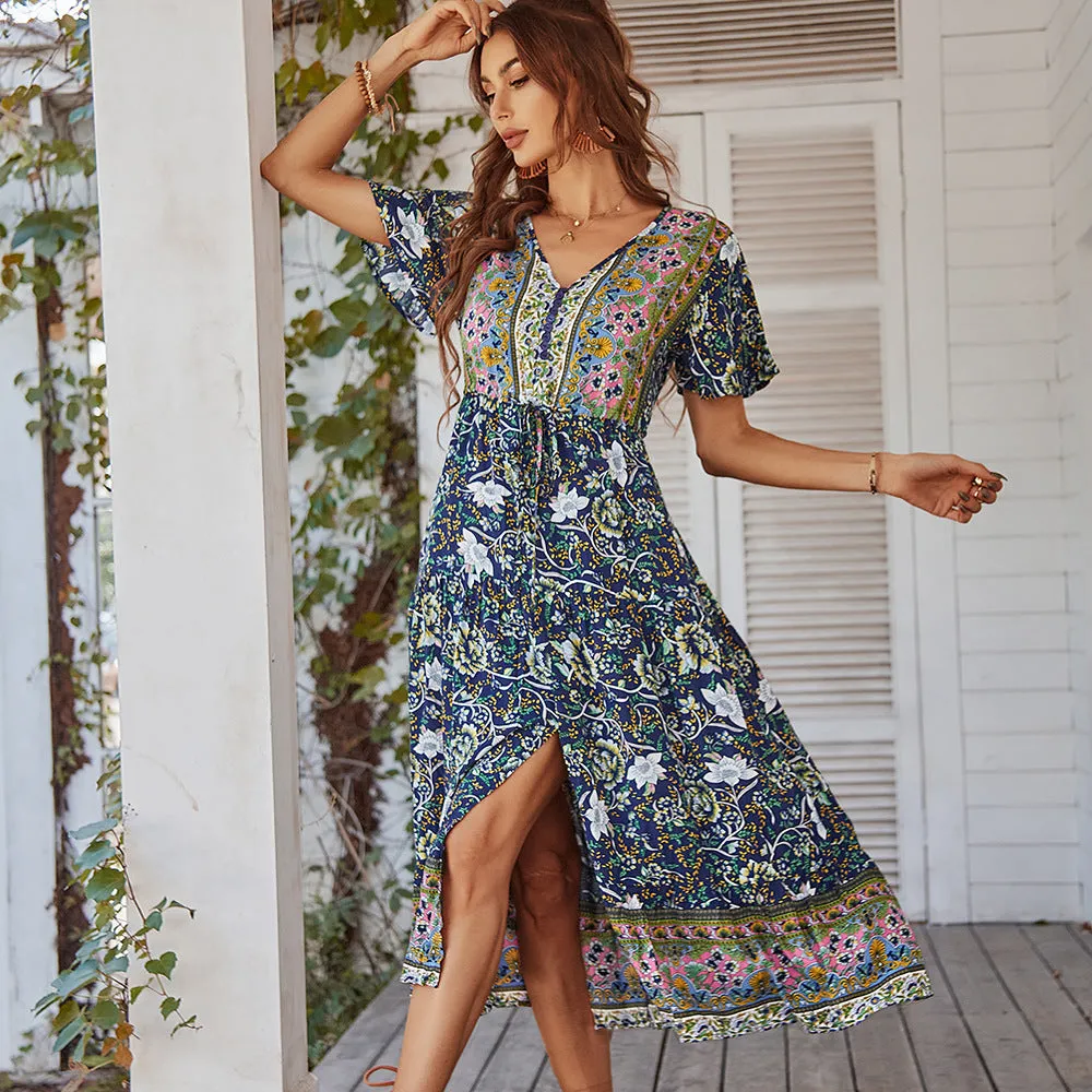 Printed Vacation Dress Wholesale Bohemian Dress For Women Casual