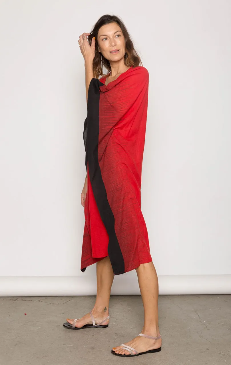 Red Jamdani Caftan