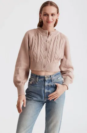 Rita Cable Knit Cardi in Sand
