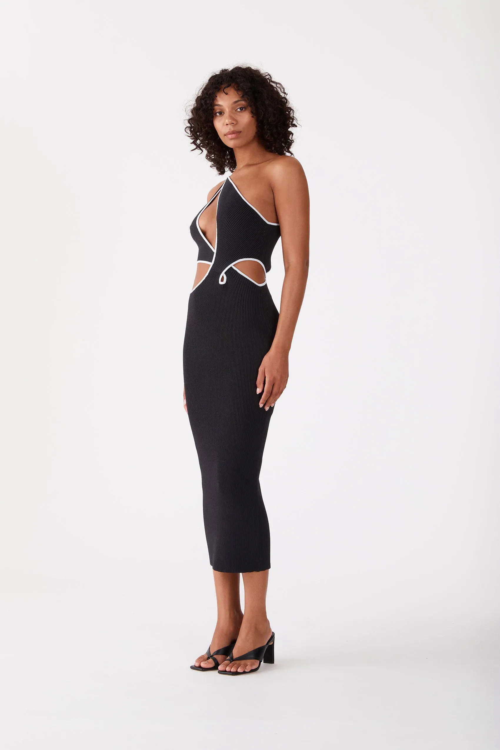San Sloane Neomie Midi Dress Black