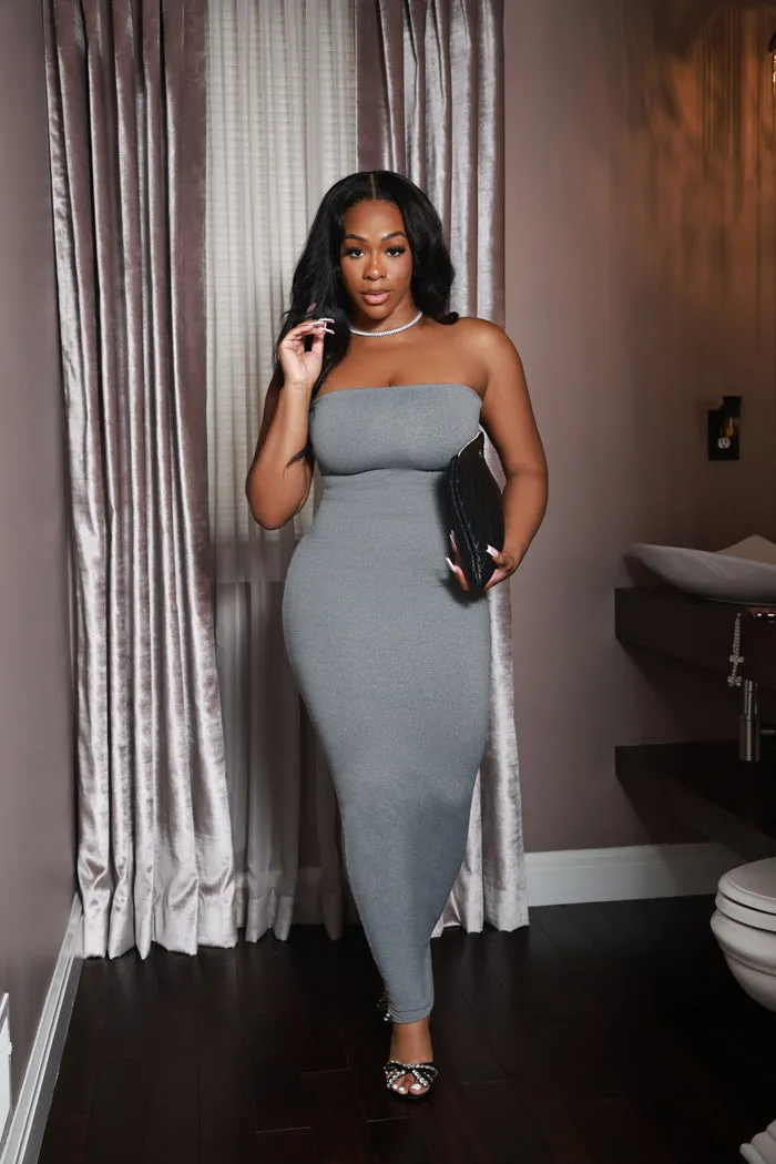 Second Skin Sculpting Strapless Maxi Dress - Heather Grey