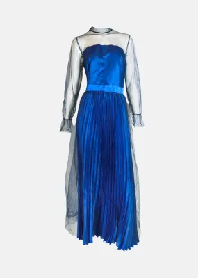 Sheer Elegance Pleated Dress
