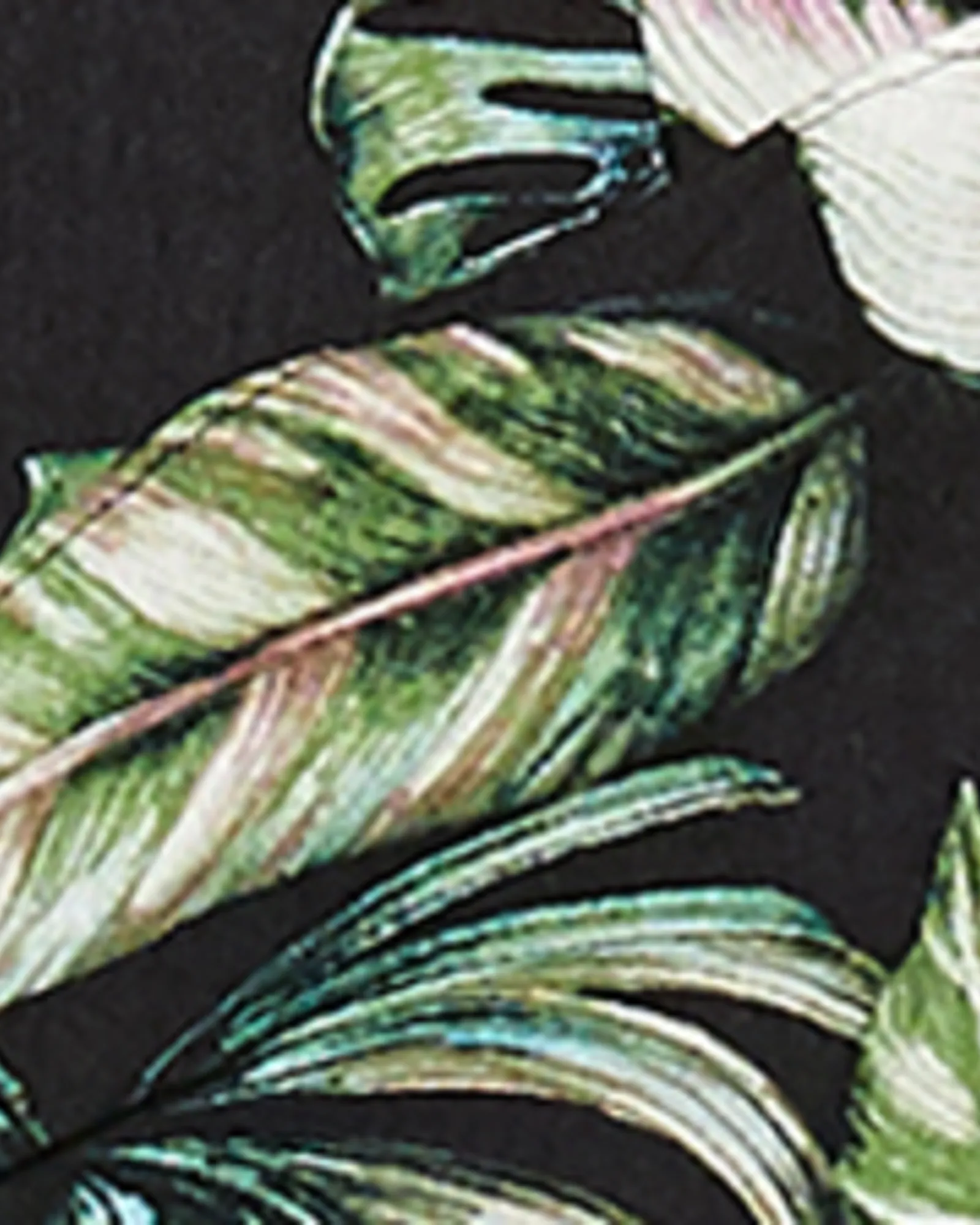 Simy Tie Printed Blouse | Black / Olive Green