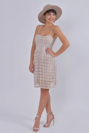 Sleeveless Broderie Detailed Dress