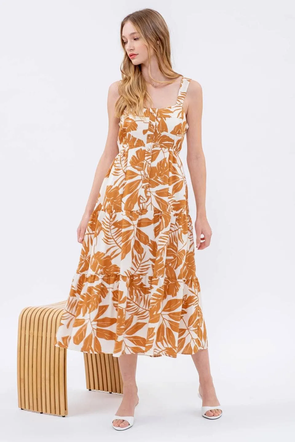 Somewhere Sunny Sleeveless Midi Dress