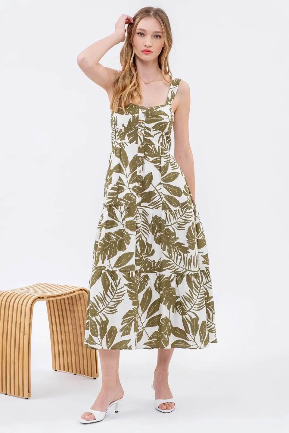 Somewhere Sunny Sleeveless Midi Dress