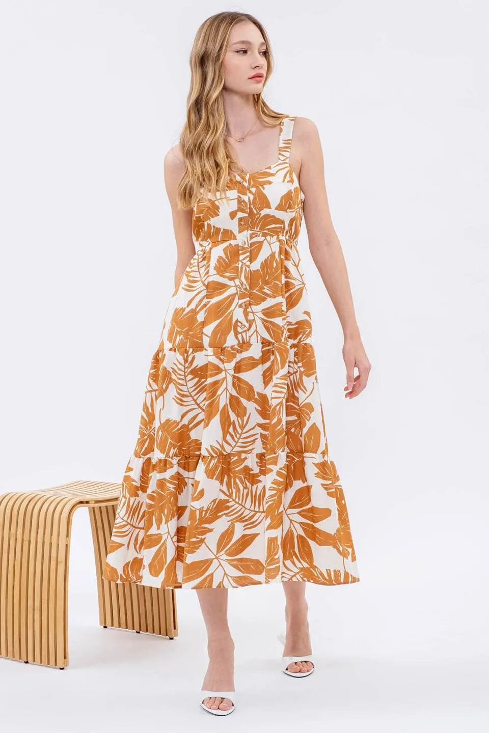 Somewhere Sunny Sleeveless Midi Dress